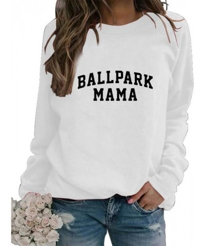 Weekends Coffee Baseball SweatShirt Women Baseball Mom Shirt Crew Neck Long Sleeve Funny Pullovers Tops with Sayings A5-white...