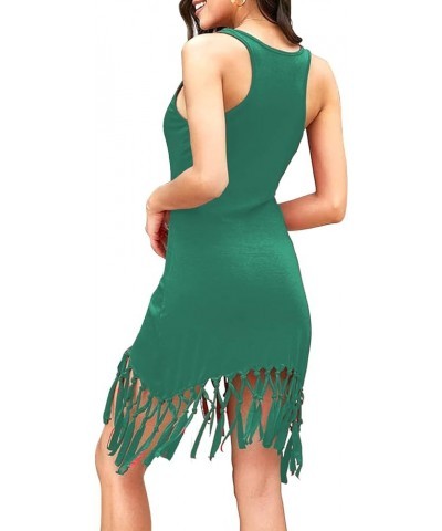 Women's Summer Swimsuit Beach Dress Bathing Suit Cover Up Vacation Fringe Dresses Mint Green $15.17 Swimsuits