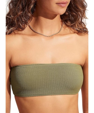 Women's Bandeau Tube Bikini Top Swimsuit Sea Dive Khaki $11.10 Swimsuits