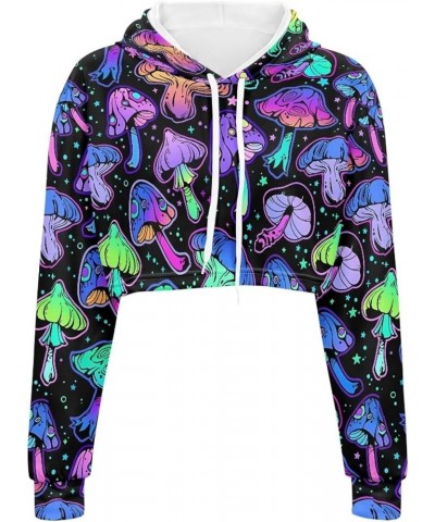 Casual Sweatshirts Long Sleeve Crop Top Hoodies for Women Teen Girls Fantasy Mushroom $11.50 Hoodies & Sweatshirts