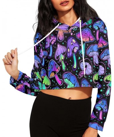 Casual Sweatshirts Long Sleeve Crop Top Hoodies for Women Teen Girls Fantasy Mushroom $11.50 Hoodies & Sweatshirts