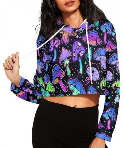 Casual Sweatshirts Long Sleeve Crop Top Hoodies for Women Teen Girls Fantasy Mushroom $11.50 Hoodies & Sweatshirts