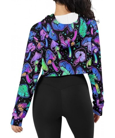 Casual Sweatshirts Long Sleeve Crop Top Hoodies for Women Teen Girls Fantasy Mushroom $11.50 Hoodies & Sweatshirts