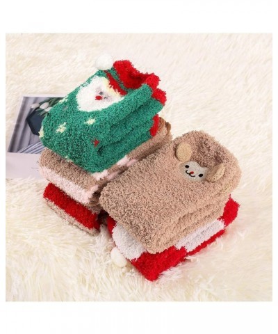 Fuzzy Socks for Women Slipper Fluffy Microfiber Socks Casual Home Winter Warm Sleeping Cozy Crew Sock 5 Pairs Red Deer $10.79...