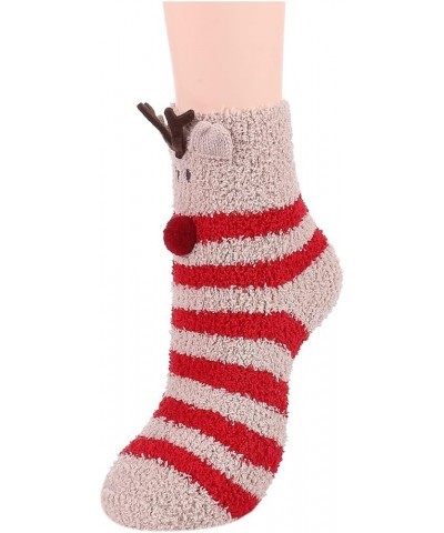 Fuzzy Socks for Women Slipper Fluffy Microfiber Socks Casual Home Winter Warm Sleeping Cozy Crew Sock 5 Pairs Red Deer $10.79...