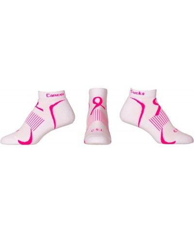 C.S.I. Awareness Cancer Sucks Low Cut Sock Made in the USA White/Pink $7.14 Activewear