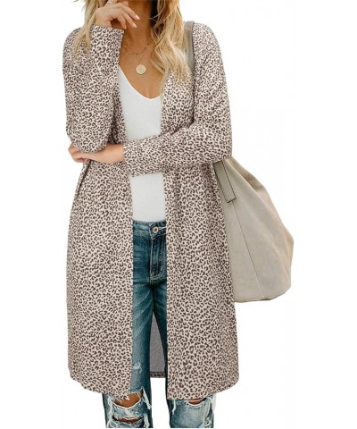 Women's Open Front Cardigan Shirt with Pockets Long Sleeve Lightweight Coat Leopard-z15 $17.04 Sweaters