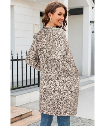 Women's Open Front Cardigan Shirt with Pockets Long Sleeve Lightweight Coat Leopard-z15 $17.04 Sweaters