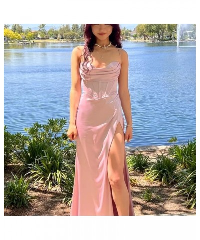 Halter Prom Dresses Sweetheart with Slit Formal Party Evening Dresses Fuchsia $20.00 Dresses