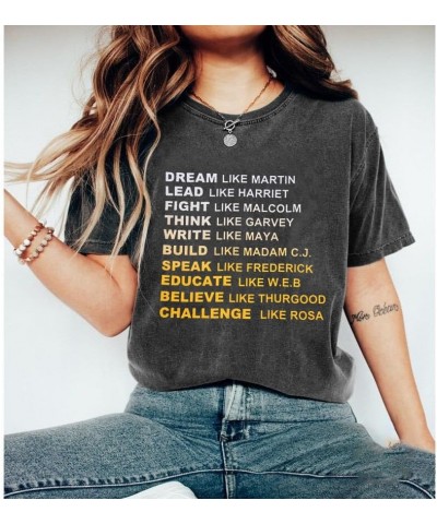 Black History Shirt for Women African American History T-Shirt Black History Month Juneteenth Tee Dream Like Tops Grey $15.07...