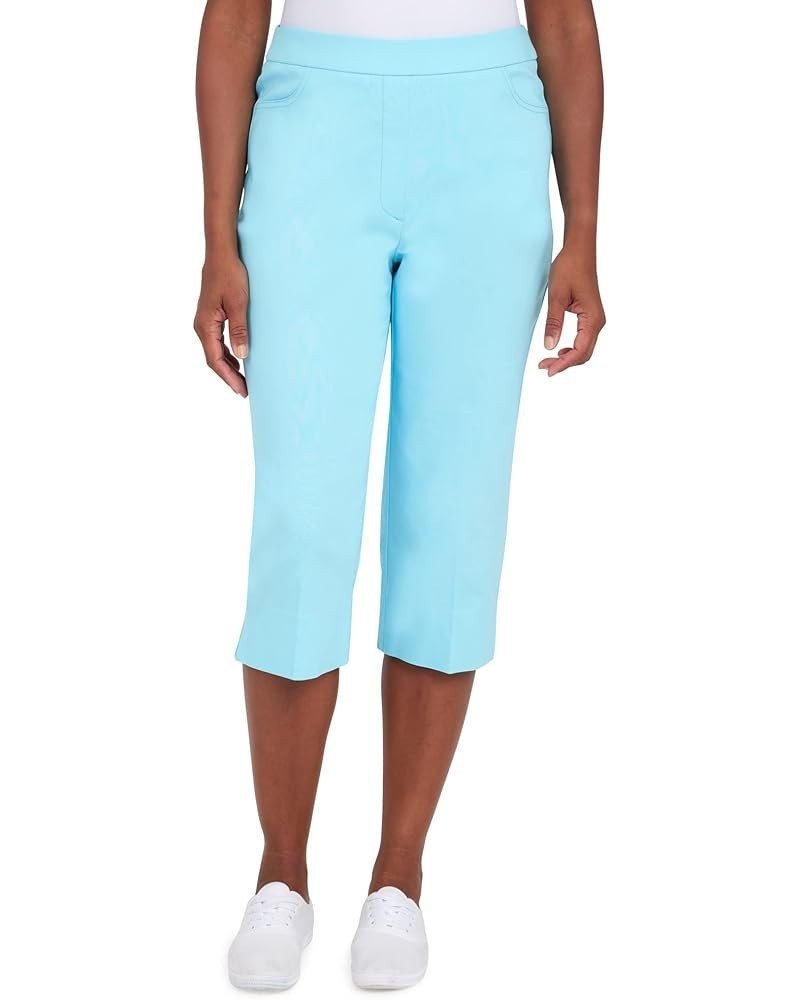 Womens Petite Allure Clam Digger Capri Blue Mist $19.67 Pants