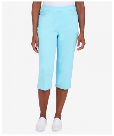 Womens Petite Allure Clam Digger Capri Blue Mist $19.67 Pants