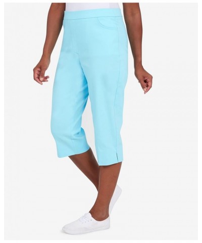 Womens Petite Allure Clam Digger Capri Blue Mist $19.67 Pants