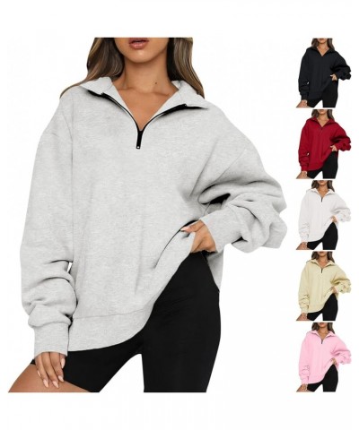 Oversized Sweatshirt for Women Quarter Zip Fleece Pullover Sweaters Casual Cute Teen Girls Winter Clothes A08-sky Blue $10.25...