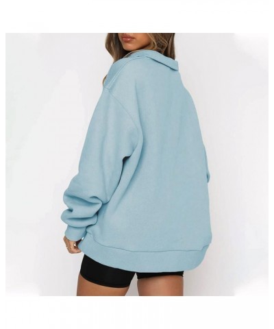 Oversized Sweatshirt for Women Quarter Zip Fleece Pullover Sweaters Casual Cute Teen Girls Winter Clothes A08-sky Blue $10.25...