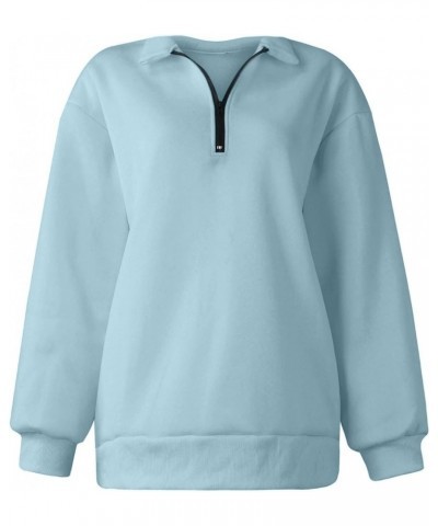 Oversized Sweatshirt for Women Quarter Zip Fleece Pullover Sweaters Casual Cute Teen Girls Winter Clothes A08-sky Blue $10.25...