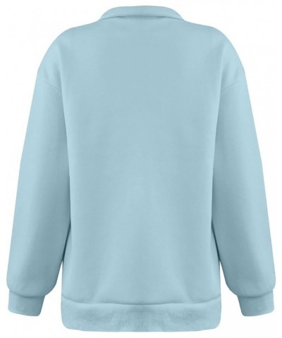 Oversized Sweatshirt for Women Quarter Zip Fleece Pullover Sweaters Casual Cute Teen Girls Winter Clothes A08-sky Blue $10.25...