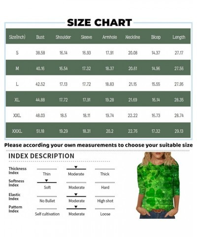 2024 Summer St.Patrick's Day/Easter 3/4 Length Sleeve Top for Women,Ladies Casual Three Quarter Sleeve T Shirt Holiday Blouse...