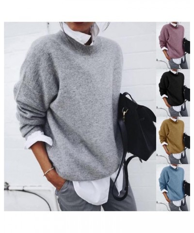 Womens Lapel Collared 2 In 1 Pullover Solid Color Long Sleeve Sweater Casual Loose Fit Sweatshirt Plus Size Blue $12.50 Hoodi...