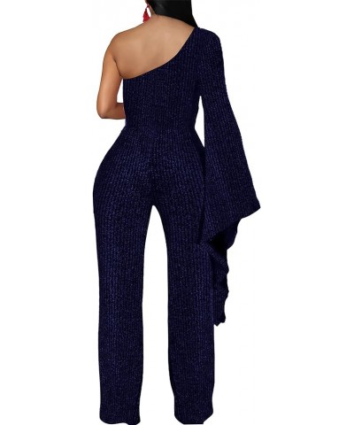 Elegant Jumpsuit for Women Dressy Sexy Formal Off The Shoulder Long Straight Pants for Evening Party One Sleeve/Blue $23.39 J...