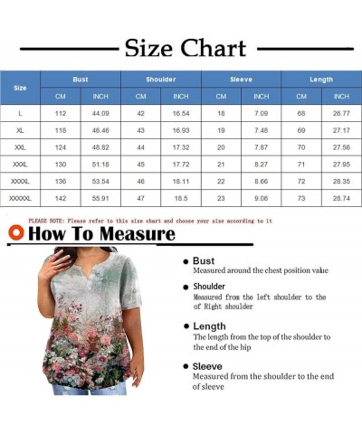 Women's Summer Tops Summer Tie Dye Gradient Loose Fitting T Shirts Loose Fit Short Sleeve V Neck Blouses 2023 Stylish F1836-d...