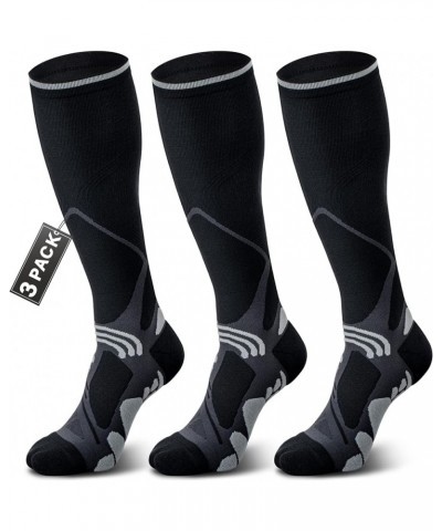 Knee High Compression Socks 20-30 mmHg for Nurse Pregnancy Medical Running Sports Travel Black (3 Pairs) $10.79 Activewear