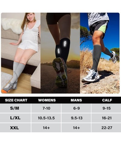 Knee High Compression Socks 20-30 mmHg for Nurse Pregnancy Medical Running Sports Travel Black (3 Pairs) $10.79 Activewear