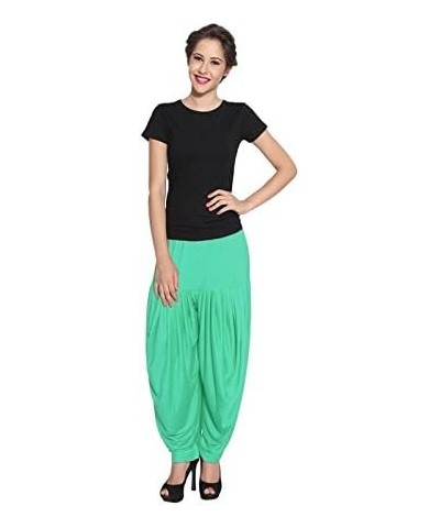 women patiala Comfortable Viscose dhoti salwar baggy pant Light Green $16.42 Pants