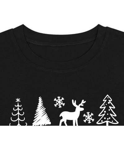 Merry Christmas Shirt for Women Christmas Tree Tees Tops Letter Xmas Tree Graphic Print Female T Shirt A-black $8.54 T-Shirts