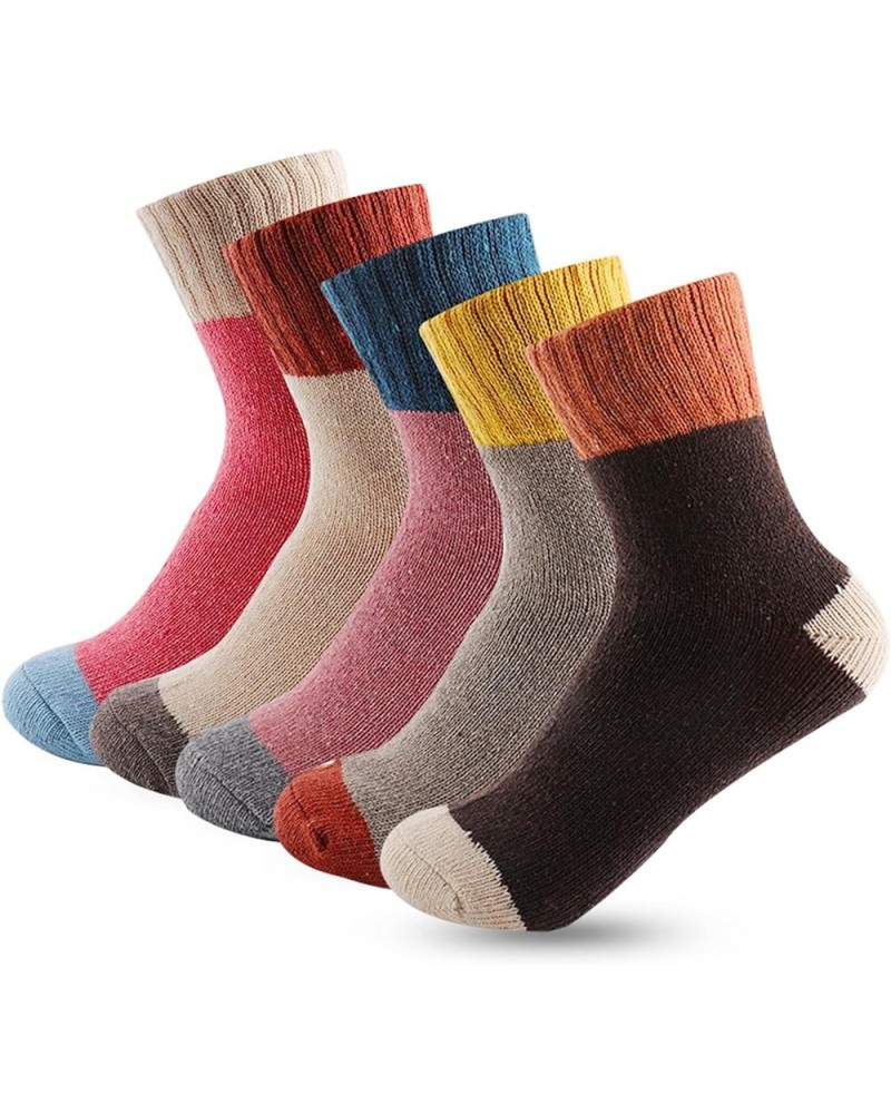 5 Packs Women Socks Winter Warm Thick Knitted Wool Socks Christmas Gifts for Women Cozy Crew Socks Multicolor-006 $6.59 Activ...