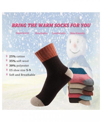 5 Packs Women Socks Winter Warm Thick Knitted Wool Socks Christmas Gifts for Women Cozy Crew Socks Multicolor-006 $6.59 Activ...