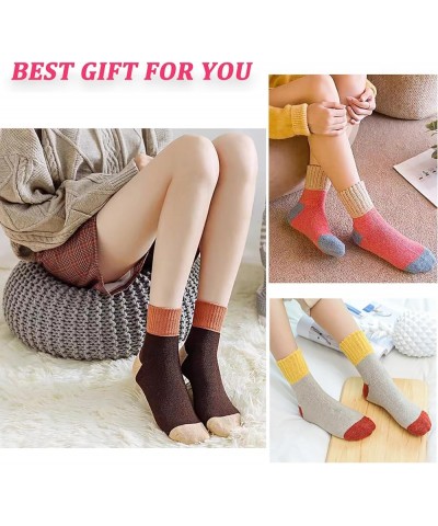 5 Packs Women Socks Winter Warm Thick Knitted Wool Socks Christmas Gifts for Women Cozy Crew Socks Multicolor-006 $6.59 Activ...