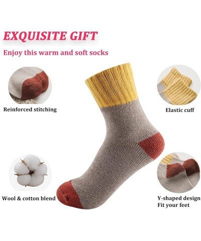 5 Packs Women Socks Winter Warm Thick Knitted Wool Socks Christmas Gifts for Women Cozy Crew Socks Multicolor-006 $6.59 Activ...