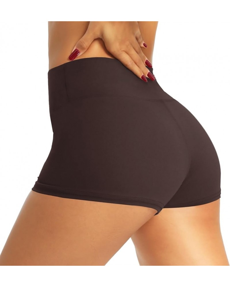 Workout Shorts for Women - 3" High Waisted Tummy Control Biker Spandex Booty Shorts for Gym Yoga Volleyball Dance Coffee $8.9...