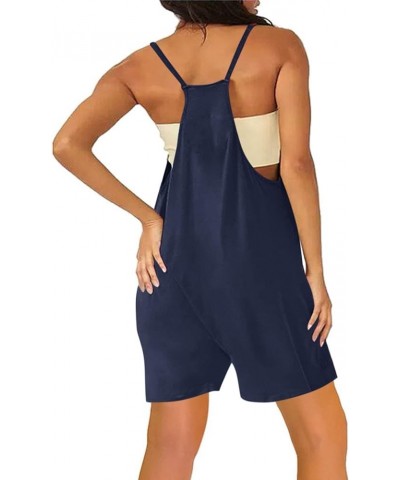 Summer Jumpsuits for Women Athletic Rompers Comfy Sleeveless Overalls Loose Fit Soft Summer Jumpsuit with Pockets L011-navy $...