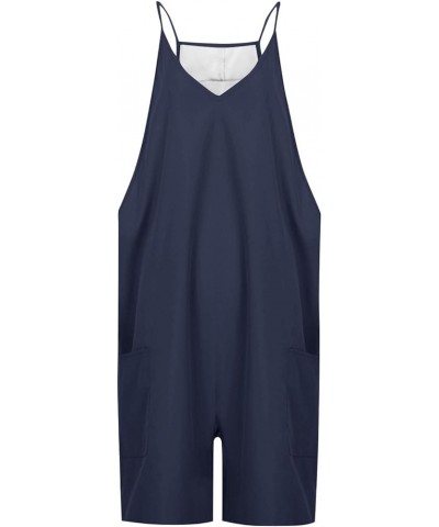 Summer Jumpsuits for Women Athletic Rompers Comfy Sleeveless Overalls Loose Fit Soft Summer Jumpsuit with Pockets L011-navy $...