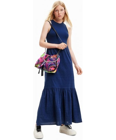 Women's Woman Woven Dress Sleeveless Blue $24.18 Vests