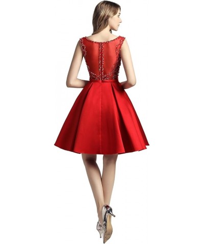 Women's Short Tulle Beading Homecoming Dresses 2022 Prom Party Gowns 439-red $17.80 Dresses