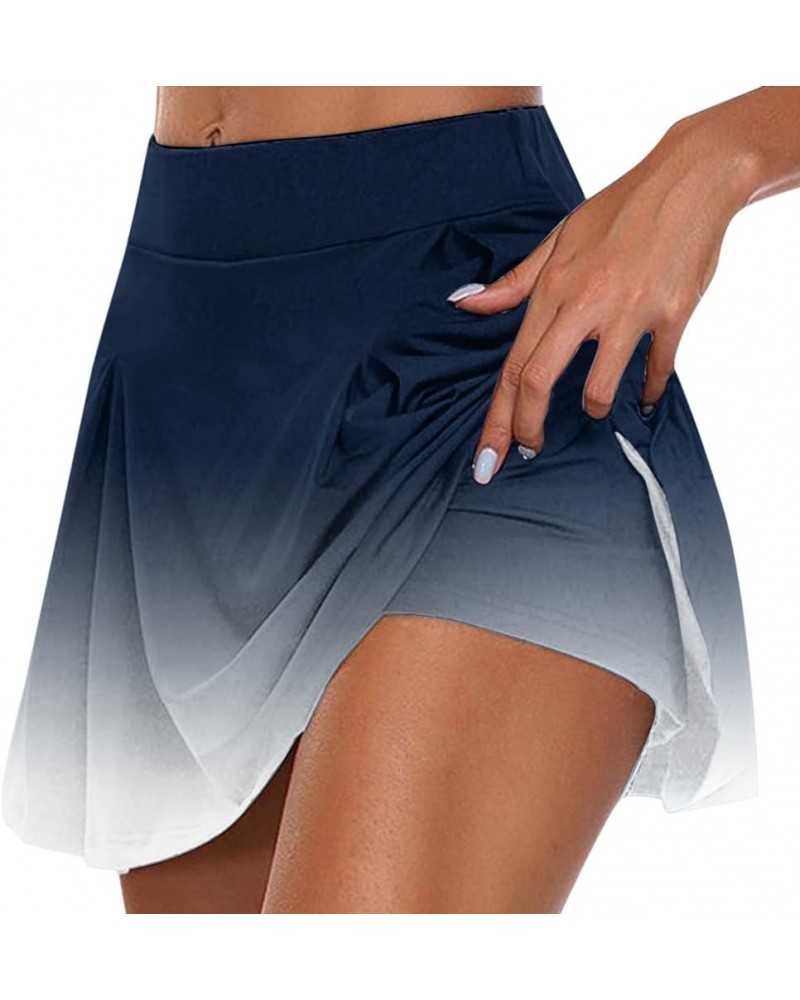 Athletic Tennis Shorts Skirts for Women Plus Size Golf Skorts Skirts High Waisted Gym Workout Active Shorts Skorts H-blue $7....