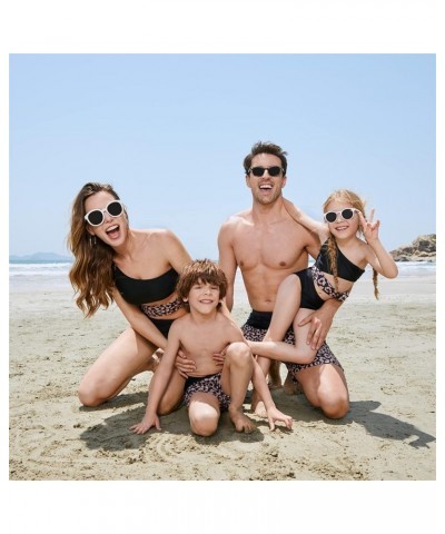 Family Matching Swimsuits Mommy and Me One Shoulder Cutout Colorblock Bathing Suits One Piece Swimwear Sets Men One Piece $10...