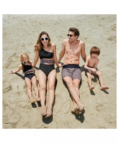 Family Matching Swimsuits Mommy and Me One Shoulder Cutout Colorblock Bathing Suits One Piece Swimwear Sets Men One Piece $10...