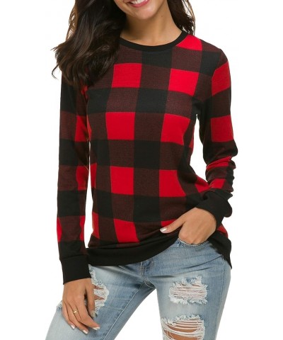 Womens Long Sleeve Loose Casual Tunic Pullover Sweatshirt Tops A-red $13.24 Tops