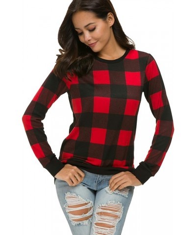 Womens Long Sleeve Loose Casual Tunic Pullover Sweatshirt Tops A-red $13.24 Tops