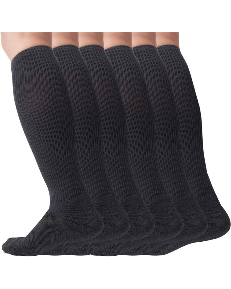 Compression Socks for Men & Women 8-15 mmHg 6 Pairs Cushion Moisture Wicking Knee High Socks Black Grey White 6 Pairs Grey $2...