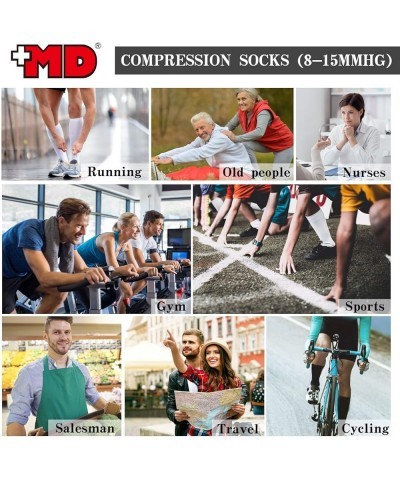 Compression Socks for Men & Women 8-15 mmHg 6 Pairs Cushion Moisture Wicking Knee High Socks Black Grey White 6 Pairs Grey $2...