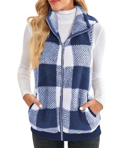 Sherpa Vest Jacket for Women Winter Sleeveless Lightweight Fuzzy Fleece Vest with Pockets Faux Fur Outerwear Coats Blue $9.16...