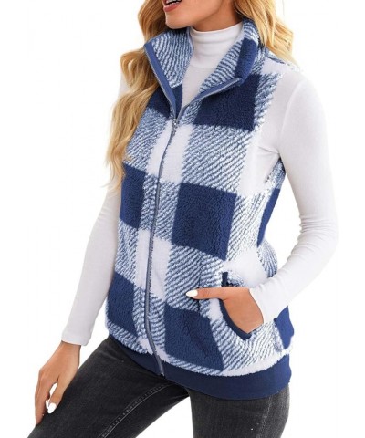 Sherpa Vest Jacket for Women Winter Sleeveless Lightweight Fuzzy Fleece Vest with Pockets Faux Fur Outerwear Coats Blue $9.16...