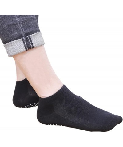 Non Slip Socks Grip Socks for Women Men Cotton Ankle Socks Yoga Socks Pilates Socks Grips Hospital Socks 4 Pairs Black $10.25...