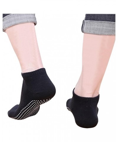 Non Slip Socks Grip Socks for Women Men Cotton Ankle Socks Yoga Socks Pilates Socks Grips Hospital Socks 4 Pairs Black $10.25...