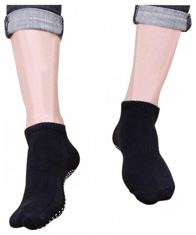 Non Slip Socks Grip Socks for Women Men Cotton Ankle Socks Yoga Socks Pilates Socks Grips Hospital Socks 4 Pairs Black $10.25...